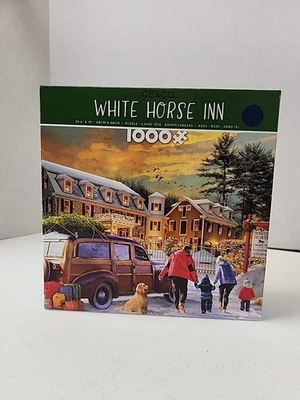 Quebra-cabeça 1000 peças cavalo branco Country Inn inverno 26 X 19 Ceaco - Imagem 1 de 2