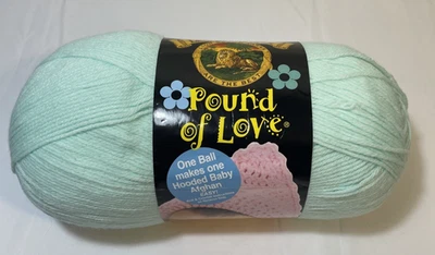 Libra de hilo marca León sólido #156 verde pastel 16 oz 1020yds mediano 4 acrílico Foto 1 de 2