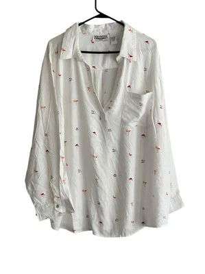 Top túnica New Direction 3X estampado de flamenco ligero playero caprichoso Foto 1 de 4