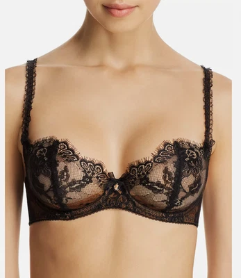 Dita Von Teese Savoir Faire Sheer Lace Balconette Underwire Bra 34C - Image 1 of 4