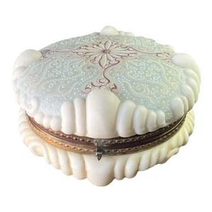 C.F. Monroe Co Wavecrest Baroque Shell Mold Hinged Jewel Box G481C USA 1890-1910 - Picture 1 of 16