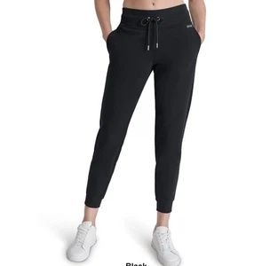 DKNY Women’s Sport Logo Cropped Joggers Black  XL - Picture 1 of 5