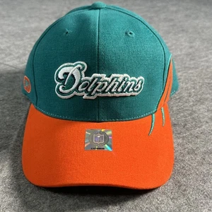 Miami Dolphins Hat Cap Strap Back Mens One Size Green Orange NFL Football Script - Picture 1 of 7