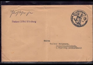 Postsache SoSt. Deutschlandfahrt 1939 Landungsstempel Würzburg - Bild 1 von 2