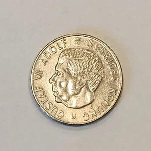 1975 Sweden 1 Coin | Gustaf IV Adolf | Sveriges Konung | Vintage Swedish Collect - Picture 1 of 2