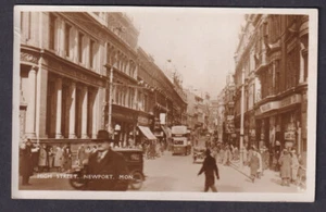 Wales Monmouthshire NEWPORT High St National Provincial Bank 1933 used RPPC - Picture 1 of 2
