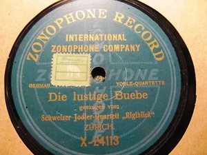 1905 ZONOPHONE SWISS Yodel Quartet Schweizer Jodler RIGIBLICK Lustige Buebe - Picture 1 of 2