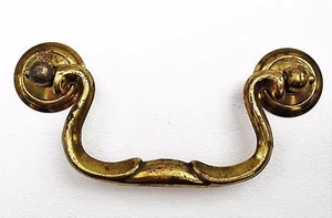 Chippendale Vintage Antique Hardware Drawer Pull Brass Swan Neck 3.5”on centers - Picture 1 of 7