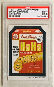1974 WACKY PACKAGES 5th Series - "HA HA Crackers" (Topps®) - PSA 9 (OC) *MINT* - Imagen 1 de 2