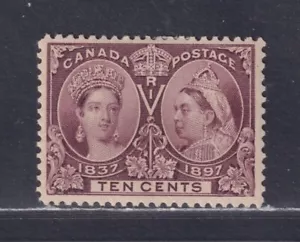 Canada Scott 57 VF MH OG 1897 10¢ Brown Violet Victoria Diamond Jubilee SCV $175 - Picture 1 of 2
