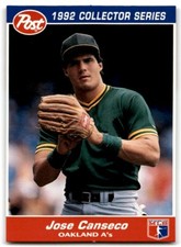 1992 Post Jose Canseco Oakland Athletics #25