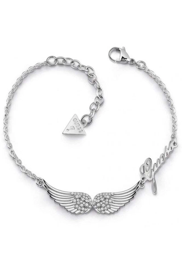 Guess Bracciale Doppio Pave Wings in Argento UBB29083-L - Immagine 1 di 1