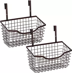 2 Pack Cabinet & Wall Mount Basket, Large Metal Wire Basket Wall Mount Hanging B - Picture 1 of 12