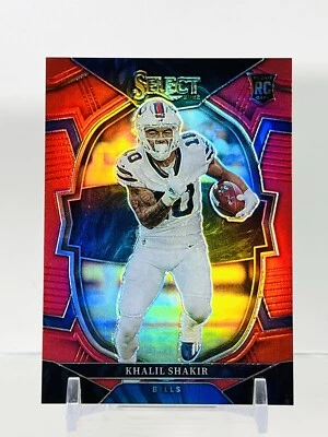 2022 Select Football Khalil Shakir RC Red Prizm /99 Bills - Image 1 of 2