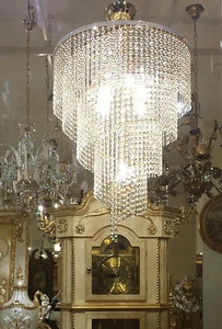 LAMPADARIO MODERNO SPIRALE DA SOFFITTO CRISTALLO PLAFONIERA SOSPENSIONE 9 LUCI - Imagen 1 de 1