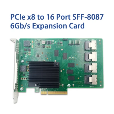 PCIe x8 to 16 Port SAS SATA 6Gb/s Expansion Card SAS 2116    OEM  9201-16I - Image 1 of 4