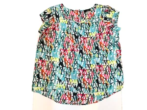 Renuar Blouse Top Woman S/P Geometric Multicolor Polyester round neck - Picture 1 of 4