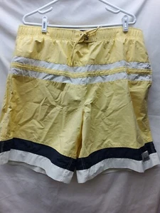 Nautica Mens XLarge Yellow Lined Swim Trunks Shorts Brand New - Picture 1 of 4