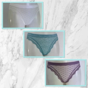 Ladies New Ex M&S High Leg Lace Briefs Assorted Colours - 3-Pack Size 6-28 - Picture 1 of 14