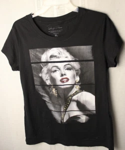 Marilyn Monroe Damen XL T-Shirt Gold Glitzer 19" quer x 25" lang TOP - Bild 1 von 7