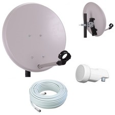 Digitale Camping SAT Anlage 40cm Spiegel mit single LNB 10m Kabel HD Satanlage