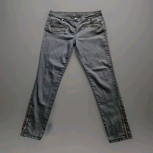 Rock Revival Jeans Womens Size 14 Black Skinny Zip Pockets Stretch Band USA - Picture 1 of 14