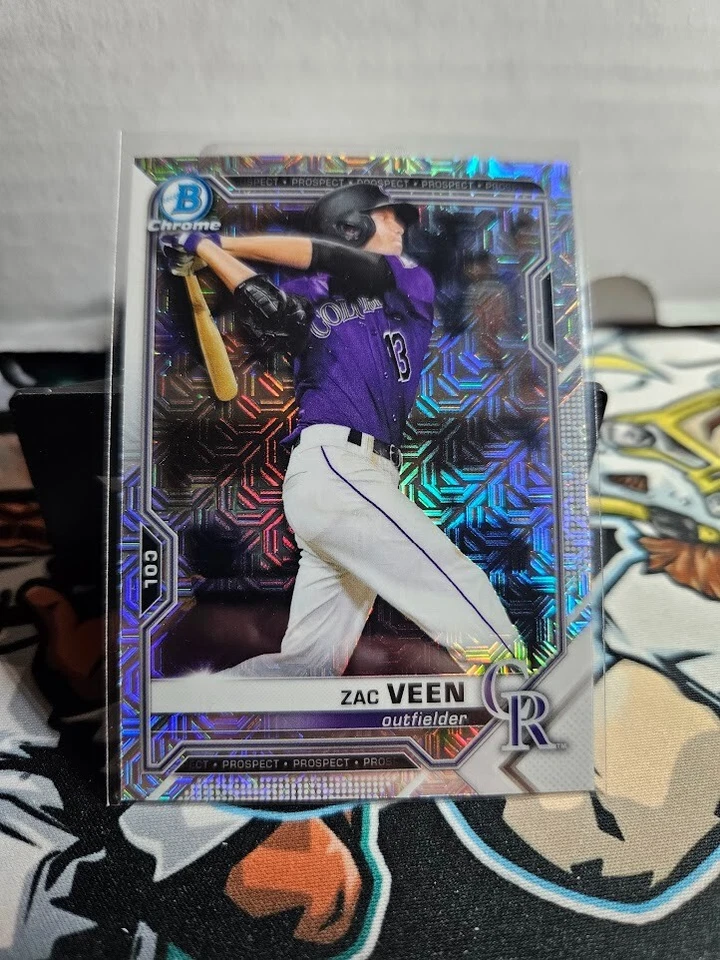 2021 Bowman Chrome Prospects Mojo Refractor #BCP-3 Zac Veen Colorado Rockies - Image 1 of 1