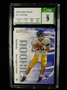2000 SkyBox Impact Tom Brady RC Rookie CSG 9 Mint w/ Sub's - Picture 1 of 6