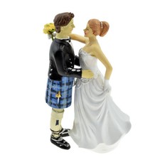 Abito da sposa top per torta sposo in kilt e sposa alto 15 cm XCP005GR-XCP002BR