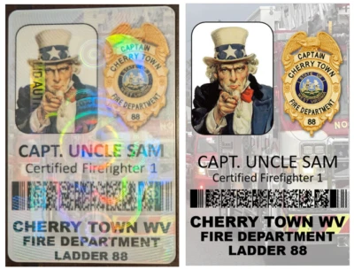 ID CARD HOLOGRAPHIC CUSTOMIZABLE EMPLOYEE COMPANY ID BADGE - Image 1 of 4