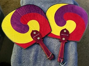 Vintage Korean Paddle Fans World's Trade Fair 1982 Korean Pavilion NEAR MINT - Bild 1 von 4