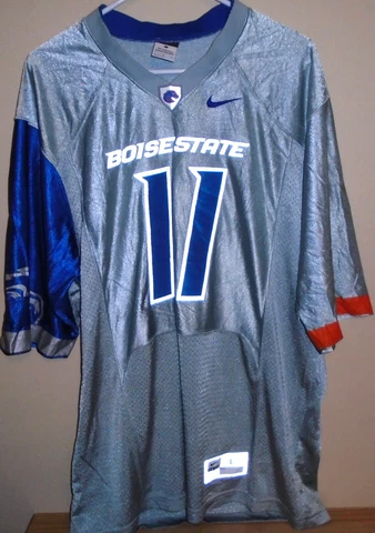 Boise State Broncos Football Jersey #11 Kellen Moore Silver Nike Large Cover