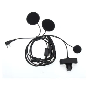 2 Pin PTT Motorcycle Helmet Headset Intercom Earphone Headphones for BAOFENG - Picture 1 of 8