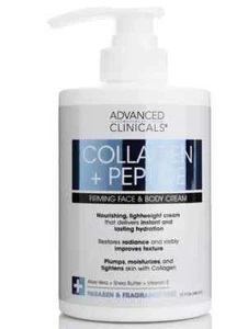 Advanced Clinicals Collagen + Peptide Cream-Firming Face & Body Lotion-NEW - Picture 1 of 3