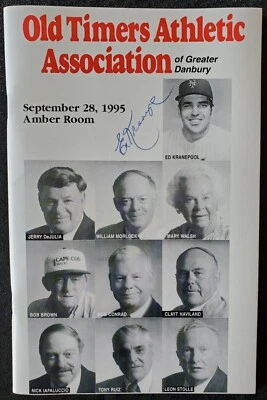 1995 Ed Kranepool Autograph New York Mets MLB Danbury CT Westerners Program - Image 1 of 2