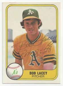 BOB LACEY Oakland Athletics 1981 Fleer #578 Signed Card - Picture 1 of 2