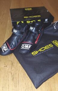 OMP KS-2 KART RACING BOOTS SHOES BLACK UK 6.5 Eur 40 GO KARTING - Good Condition