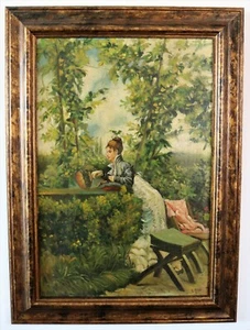 GEMÄLDE "SOMMERGARTEN MIT DAME" - Bild 1 von 6