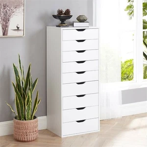 Naomi Home Bianca 9 Drawer Chest, Large Craft Storage Organizer with wheel,White - Picture 1 of 8