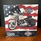 Springbok Harley-Davidson Motorcycle 1000 Piece Puzzle American Flag Hallmark