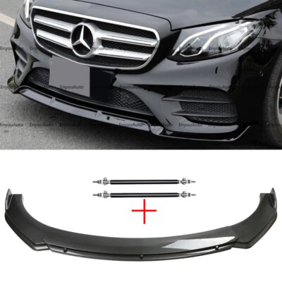 For Mercedes-Benz AMG35 AMG45 GT Front Bumper Lip Spoiler + Strut Rods Carbon  Foto 1 de 4