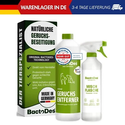BactoDes - Animal Geruchsneutralisierer 1L Konzentrat mit Spray-Mischflasche - S - Bild 1 von 4