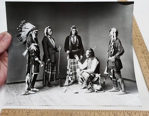 FIVE Indian MEN - PHOTO of a PHOTO - REPRODUCTION - REPRINT - listing #5829 - Picture 1 of 9