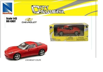 New Ray Modellino Auto Chevrolet Corvette Coupè Scala 1:43 Die Cast Auto  - Immagine 1 di 4