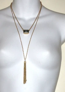 Ann Taylor LOFT Gold two Layer Necklace NWT 34.50 - Picture 1 of 4