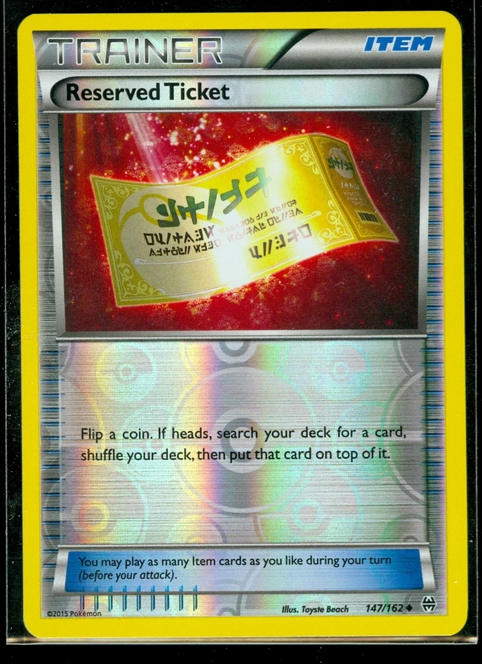 Pokemon RESERVED TICKET 147/162 - XY BREAKthrough - Rev Holo - MINT - Image 1 of 1