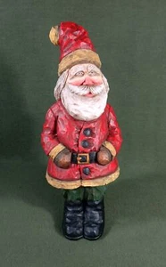 big FOLK ART carved SANTA CLAUS 15" tall figurine Wyoming artist CRAIG KIRKWOOD - Picture 1 of 7