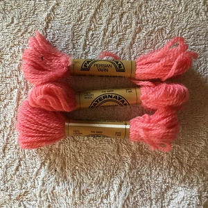 Lot 3 8 YD Skeins Paternayan Persian Wool Yarn Pink Same Lot 020 Color 954 - Picture 1 of 2
