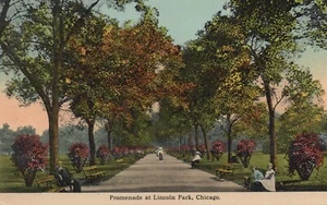 Promenade in Lincoln Park - Chicago, Illinois - posted litho - Picture 1 of 3