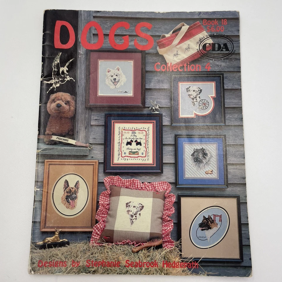 Vintage 1984 Dogs Collection #4 Pegasus Originals 18 Cross Stitch Booklet 48 Pg - Image 1 of 4